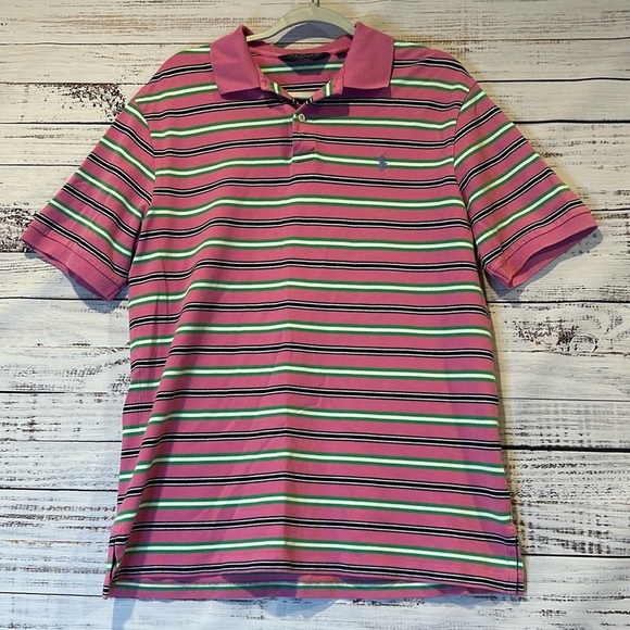 Polo Golf Stripe Collar Shirt Size L - Picture 1 of 6